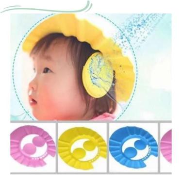 Imagem de Chapéu Ajustável Banho Anti-shampoo Prot Olhos/orelhas Rosa - WCAN