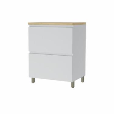 Imagem de Balcao 1 Porta Basculante 1 Gaveta Nesher Rainha 70cm 100 Mdf, Branca 