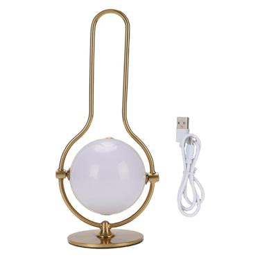 Imagem de Pissente Lâmpada de Mesa Sem Fio Metal Recarregável 3 Colorido Escasso Portátil Portátil Modern Globe Table Pond para a Cabeceira da Sala de Estar Camping