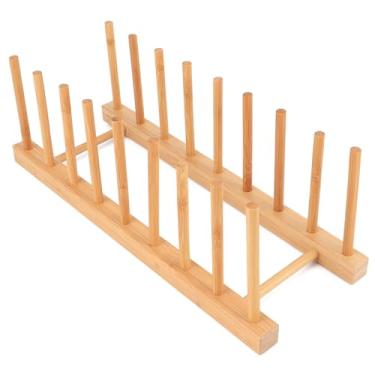 Imagem de Mingzhe Suporte para Pratos de Bambu, Organizador para Tigelas, Pratos, Xícaras, Potes, Tábuas de Corte, Utensílios de Cozinha, Bambu Ecológico, Fácil de Limpar, Economiza Tempo para