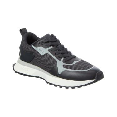 Imagem de BOSS Tênis masculino Big Logo Mesh Mix com cadarço, Navy Zone, 42