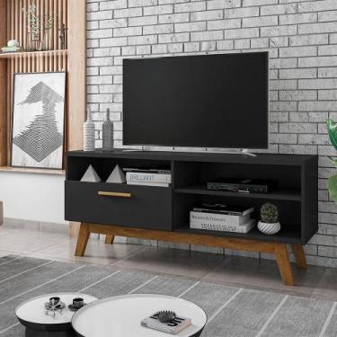 Imagem de Rack Sala Paládio para Tv até 55 1.4 Preto Fosco - BECHARA