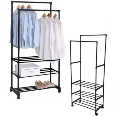 Imagem de Cabideiro Prateleiras 8 Kg Plastico Pp E Ferro 57 Cm X 30 Cm