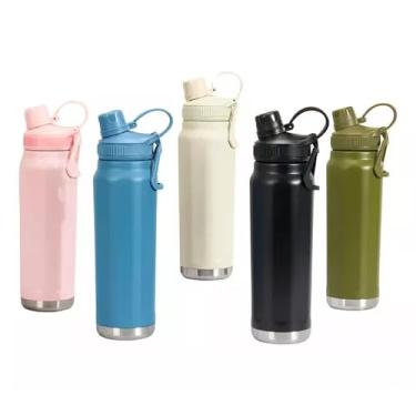 Imagem de Garrafa Térmica de Aço Inoxidável, 800ml, Parede Dupla, Isolamento a Vácuo, Mantém Temperatura por 12 Horas, Tampa Rosqueável, Livre de BPA, 30cm x 8cm