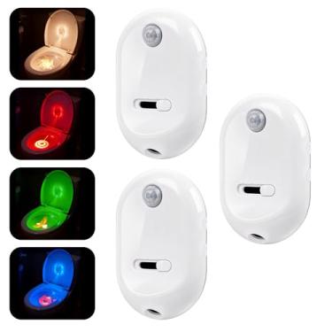 Imagem de Flupuro Luz de vaso sanitário, luz de vaso sanitário recarregável USB-C que muda de cor para decoração de acessórios de banheiro