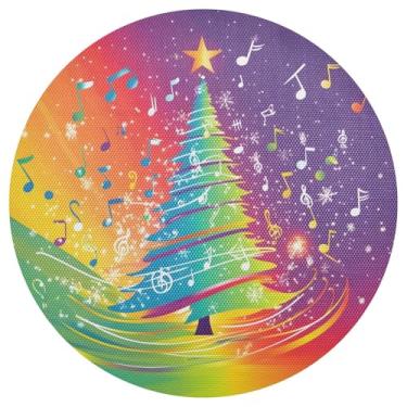 Imagem de Conjunto de 1 jogo americano para mesa lavável e lavável com árvore de Natal arco-íris, 38 cm