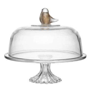 Imagem de Boleira de Cristal com Pé e Tampa Bird 30cm Wolff