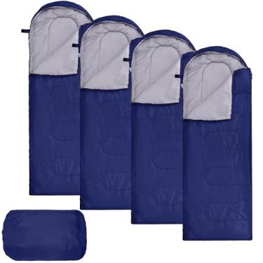 Imagem de Macarrie 4 sacos de dormir a granel para abrigos de doação de desabrigados para adultos, mochila impermeável de 0 graus com saco de compressão para clima frio, emergência, caminhadas, acampamento