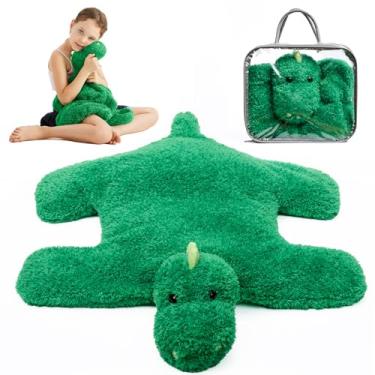 Imagem de L'AGRATY Almofada de colo ponderada para crianças 2,3 kg, necessidades sensoriais de animais de pelúcia de dinossauro pesado cobertor de colo macio brinquedo sensorial para crianças adolescentes