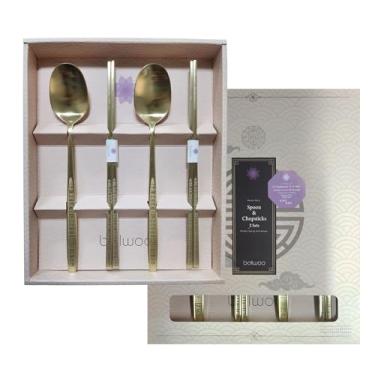 Imagem de Balwoo Hangeul Conjunto de Pauzinhos de Alfabeto Coreano 304 Colher de Aço Inoxidável Chapeado de Titânio Colher de Sopa Ramen Pauzinhos Talheres (2)