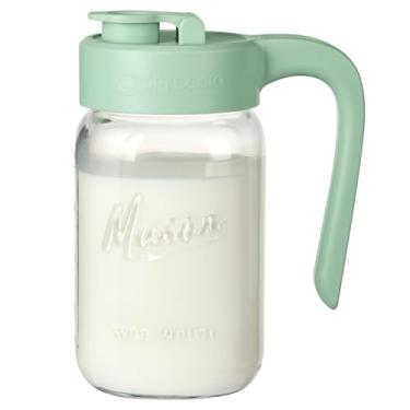Imagem de Spreccio Jarra de vidro de 946 ml com tampa, jarra de vidro de 1 litro com tampa hermética, armazenamento de leite materno para geladeira, ideal para café frio, chá gelado, chá solar, sucos