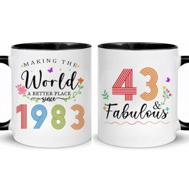 Imagem de Choinn 1983 Presentes de aniversário de 43 anos para mulheres e homens, presente de aniversário de 43 anos, caneca de café para mãe, pai, avó, vovô, ideias de presentes de aniversário de 43 anos, Dia