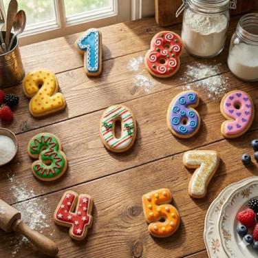 Imagem de Cortador De Biscoito, Bolacha Números 3d 9 Peças Com 5 Cm