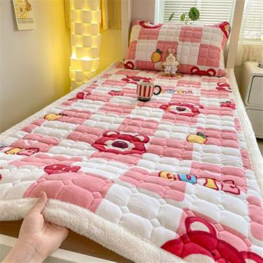 Imagem de Colcha de veludo cor leite para cama tamanho king, capa acolchoada para colchão, protetor de colchão lavável, lençol tamanho queen, 6, 120x200cm, 1 peça