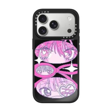 Imagem de CASETiFY Capa espelhada para iPhone 17 Pro [reflexiva/compatível com Magsafe/1,5 m. 1X proteção contra quedas de grau militar] - Fitas e amor - preta em preto