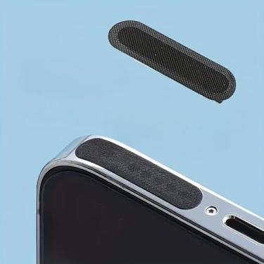 Imagem de 20 peças de redes de poeira para alto-falante de nylon preto, capas protetoras antipoeira para alto-falantes de celular, sem ferramentas, fácil instalação, rede de malha flexível para melhorar a