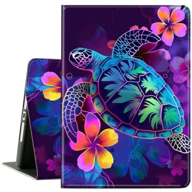 Imagem de ACWDMKH Capa para Microsoft Surface Pro 11/10 / 9 13 polegadas, capa de couro PU fofa fina com suporte ajustável para Surface Pro 11ª edição AI, tartaruga marinha com glitter