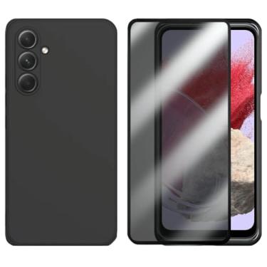 Imagem de Película de Privacidade Anti-Spy com Capa Protetora Preta Para Galaxy M34, Kit 2 Peças