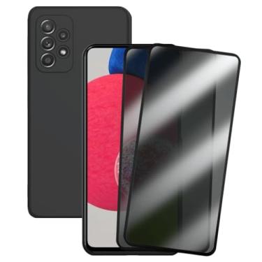 Imagem de Kit 2 Películas de Privacidade Anti Espião + Capa Preta para Samsung Galaxy A52S, Vidro Temperado 3D