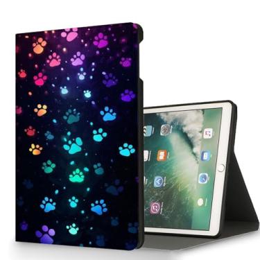 Imagem de RUUHLJLET Capa para tablet Samsung Galaxy Tab A11 Plus 2025/ Tab A9 Plus 2023 de 11 polegadas, despertar/hibernar automaticamente, capa protetora com suporte ajustável - impressões coloridas de pata