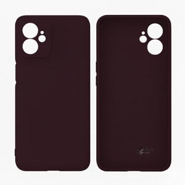 Imagem de Capa Silicone Veludo Premium Compatível Motorola Moto G54 com Proteção Completa. (Bordô)