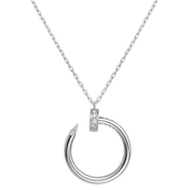 Imagem de Necirhuk Colar de casal banhado a ouro 18 K, design elegante, presente de joia de dia dos namorados, elegante colar de unha de ouro para mulheres, corpo do pai, 9.06, Latão banhado a ouro, Zircônia