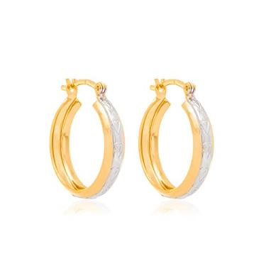 Imagem de Brinco Argola Rommanel - Banhado a Ouro 18k com Aplicação de Rhodium - 520132