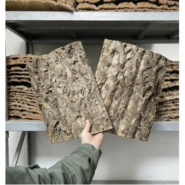 Imagem de AWXZOM 2 peças de fundo de terrário de casca de cortiça grande 39,9 x 30,16 cm, casca de cortiça natural para répteis fundo de escalada para camaleões lagartos tartaruga urso dragão cobra réptil