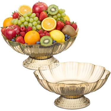 Imagem de Kathfly 2 peças de vaso de flores de plástico dourado, 24 x 10 cm, vaso de centro de mesa vintage, mini decoração de mesa interna, plantador de arranjo de flores para jantar, decoração de cerimônias