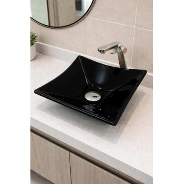 Imagem de Cuba De Vidro Quadrada Luxo Para Banheiro E Lavabo Tampo Moderno - Hom