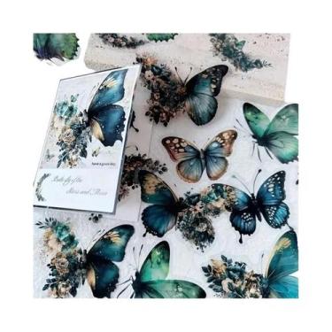 Imagem de Adesivos Vintage De Borboleta PET Pacote Com 30 Peças DIY Decorativos 