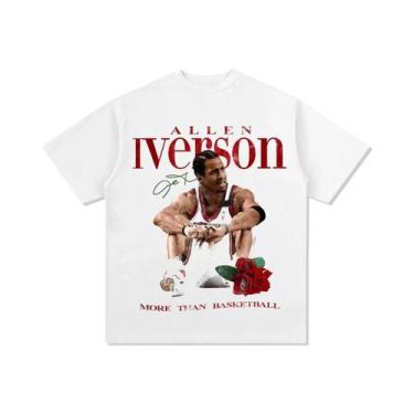 Imagem de Camiseta Masculina Allen Iverson Answer De Basquete, Algodão, Manga Cu