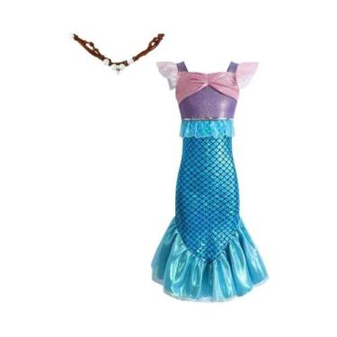Imagem de Fantasia De Princesa Sereia Com Glitter, Vestido De Cauda De Peixe, Co