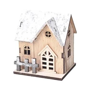 Imagem de Casa De Madeira Luminous Natal Decorações, LED Light, Kids Gift - NONE