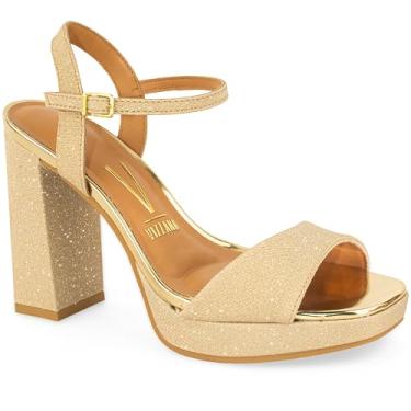 Imagem de Sandália Vizzano Meia Pata Salto Grosso Original 6551-100 (Dourado, BR, Adulto, Numérico, 36)
