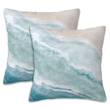 Imagem de Naqiuli Capas de almofada, flores vintage, 50 x 50 cm, conjunto de 2 fronhas, fronhas decorativas, capas de almofada para quarto, sala de estar, sofá, casa de fazenda