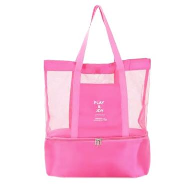 Imagem de Bolsa de Praia e Passeio Telada com Cooler Embutido Play & Joy: Térmica (Rosa)