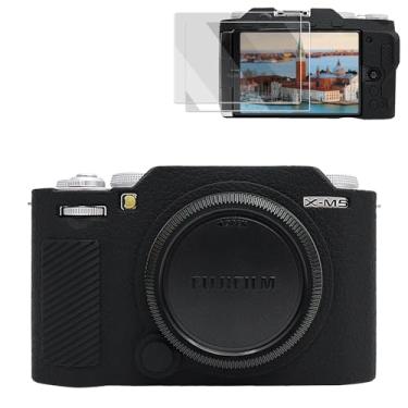 Imagem de VOVMOEYA Capa de silicone para Fujifilm XM5 X-M5, acessórios para Fujifilm XM5 X-M5, com 2 películas protetoras ultrafinas de 0,25 mm para câmera Fujifilm XM5 X-M5