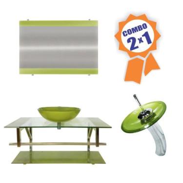 Imagem de Combo 2 em 1 - Gabinete 90cm Itália + Torneira Ibiza - EKASA, Verde Ol
