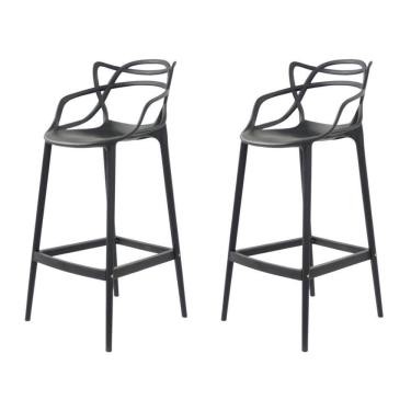 Imagem de Kit 2 Banquetas Aviv Allegra Solna Fratini 109 cm (altura) Polipropileno Cor Preto