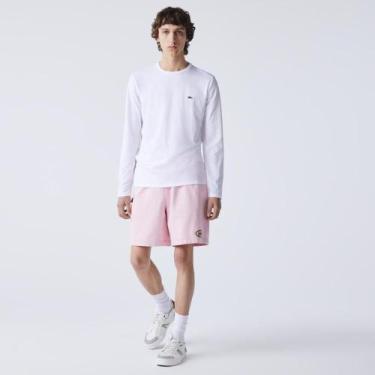 Imagem de Camiseta Lacoste de Algodão Pima com Manga Longa, Branco, XL
