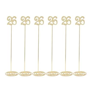 Imagem de Números de mesa de metal Número de mesa à prova de ferrugem com base de material de ferro premium Número de mesa alta para festa de casamento, banquete, recepção, escritório, (26)