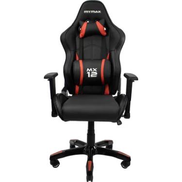 Imagem de Cadeira Gamer Giratoria MX12 MyMax, Suporta 150Kg, Preto e Vermelho