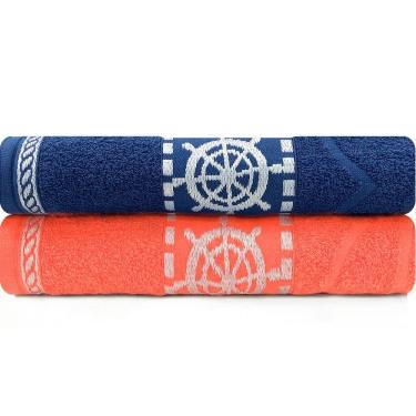 Imagem de Jogo de Toalha Praia e Piscina Banhão Gigante 100% Algodão Felpuda 2 Peças Marcotex