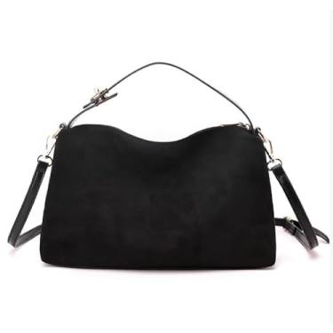 Imagem de Bolsa tiracolo feminina de grande capacidade – Bolsa de ombro de poliuretano elegante e multifuncional com alça removível, fecho de zíper