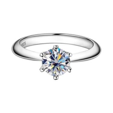 Imagem de Anel Solitário Feminino De Moissanite VVS1, Joia De Compromisso, Alian