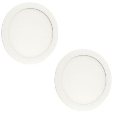 Imagem de Kit 2 Painel LED 18W Embutir Redondo 3000K Bivolt - Economia, durabili