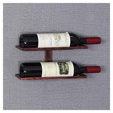 Imagem de HHHJQFAAT Prateleiras de vinho, suporte de exibição de garrafas de vinho de metal para cozinha, prateleira de vinho para decoração de bar/cozinha/armário, /2 garrafas ()
