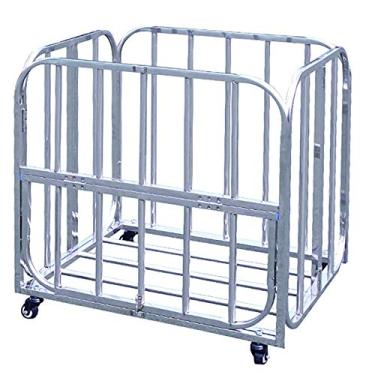 Imagem de Caixa dobrável de armazenamento de bola esportiva com rodas, grande organizador de equipamentos esportivos removível para futebol, basquete, vôlei, M, 100 × 71 × 85 cm