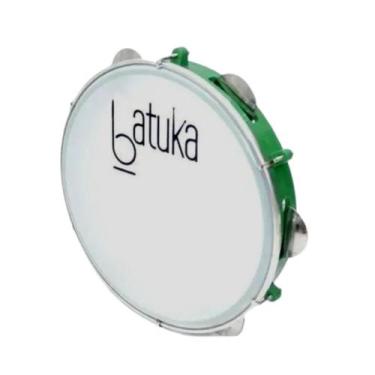 Imagem de Pandeiro Luen 10 Pele Leitosa Batuka Corpo ABS Platinelas Inox, Verde